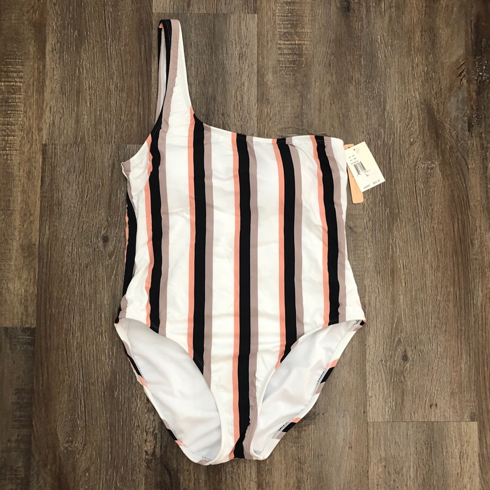 Gibson Latimer Striped One Piece Swimsuit NWT